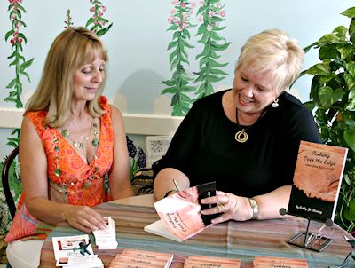 Cathy Marley at book signing for Peeking Over the Edge